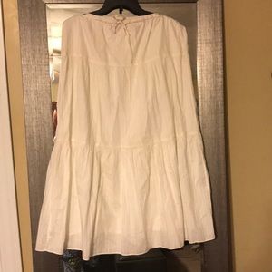 White Flowy Gap Skirt